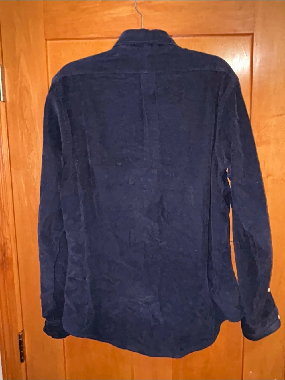 Polo Ralph Lauren Blue Corduroy Button Up Shirt Custom Fit Mens Size Large